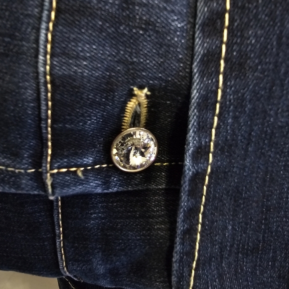 VINTAGE CHRISTINE ALEXANDER DENIM JACKET WITH SWAROVSKI CRYSTALS - Picture 8 of 8